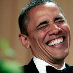 Barack Obama laughs at comedian Jimmy Kimmel