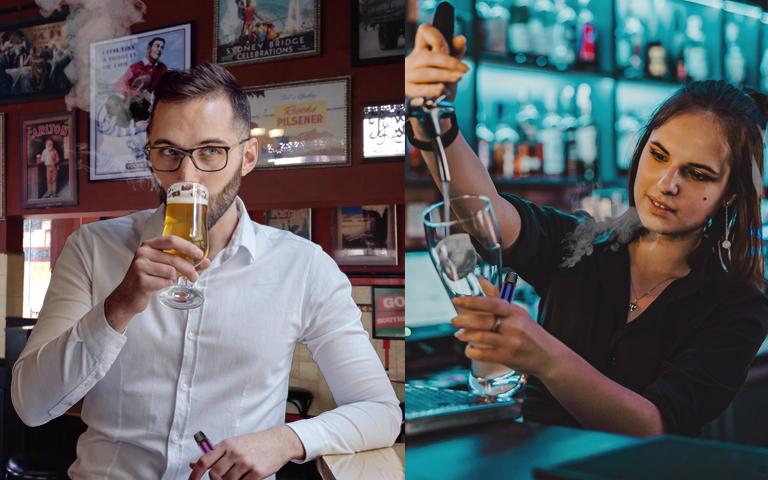 Bloke Secretly Puffs Vape At Pub To Avoid Being Caught By Bar Girl